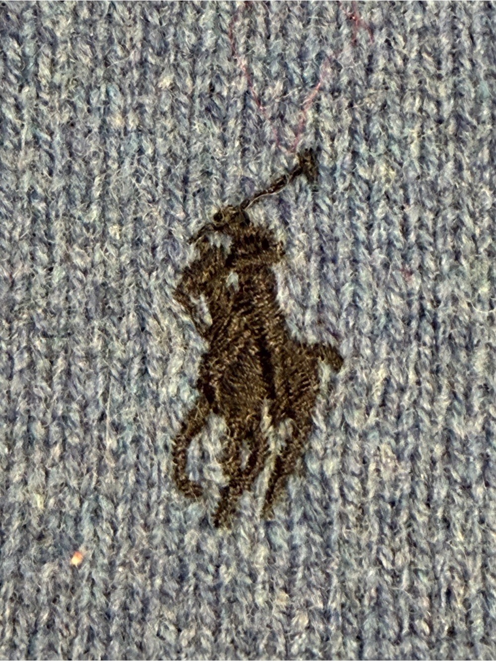 VINTAGE Polo Ralph Lauren sweater vest sleeveless v neck lambswool wool blue 90s - Picture 4 of 8